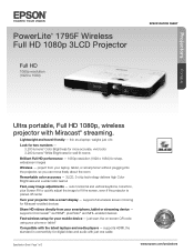 Epson PowerLite 1795F Product Specifications
