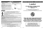Lasko 5868 User Manual