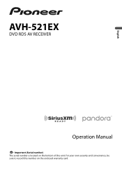 Pioneer AVH-521EX Owners Manual