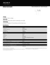 Sony E10LP Specifications
