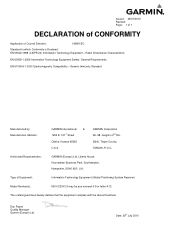 Garmin nuvi 2250LT Declaration of Conformity