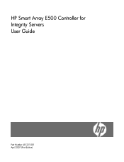HP BL860c HP Smart Array E500 Controller for Integrity Servers User Guide