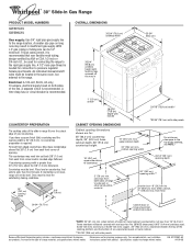 Whirlpool GW397LXUS - 30 Inch Slide-In Gas Range Manual