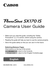 Canon PowerShot SX170 IS Red User Guide