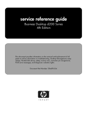 HP d220 HP Compaq Business Desktop d200 Series Personal Computers Service Reference Guide, 4th Edition