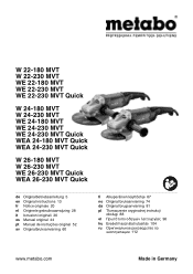 Metabo W 24-230 MVT Operating Instructions 2
