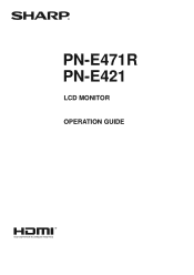 Sharp PN-E471R PN-E471R Operation Manual