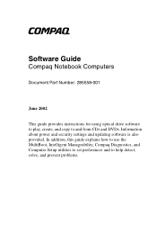 HP Evo n1000c Compaq Evo Notebook N1000 Series Software Guides Software Guide
