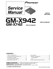 Pioneer GM-X742 Service Manual