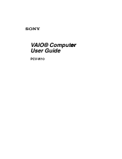 Sony PCV-W10 VAIO User Guide