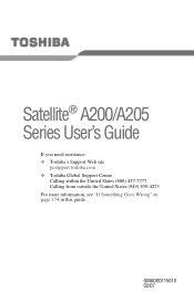 Toshiba A205 S5861 Toshiba Online User's Guide for Satellite A200/A205