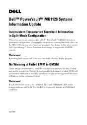 Dell PowerVault MD1120 Information Update