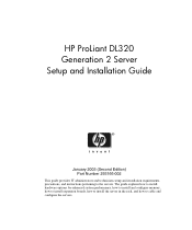 HP DL320 HP ProLiant DL320 Generation 2 Server Setup and Installation Guide