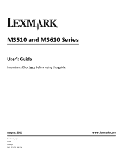 Lexmark MS610de User's Guide