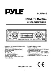 Pyle PLMR86B PLMR86B Manual 1