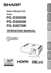 Sharp PG-D3550W PG-D2870W | PG-D3050W | PG-D3550W Operation Manual
