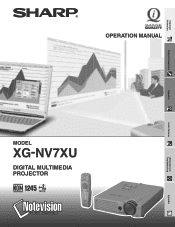 Sharp XG-NV7XUL XG-NV7XU Operation Manual