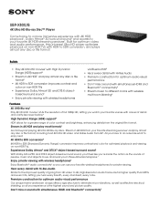Sony UBP-X800 Marketing Specifications