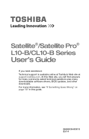 Toshiba Satellite L15W User's Guide for Satellite/Satellite Pro L10W-B Series Windows 8.1 User's Guide – Spanish