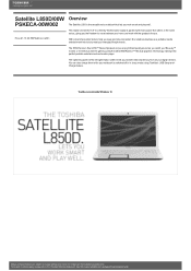 Toshiba L850 PSKECA-00W002 Detailed Specs for Satellite L850 PSKECA-00W002 AU/NZ; English