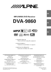 Alpine DVA9860 Owners Manual