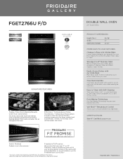 Frigidaire FGET2766UD Product Specifications Sheet