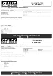 Sealey PC460 Declaration of Conformity