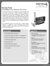TRENDnet TE100-PCIE Datasheet