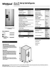 Whirlpool WRS555SIHV Specification Sheet