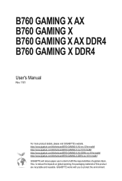 Gigabyte B760 GAMING X User Manual