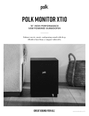 Polk Audio Polk Monitor XT10 User Guide