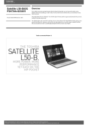 Toshiba Satellite L50 PSKTAA-02G001 Detailed Specs for Satellite L50 PSKTAA-02G001 AU/NZ; English