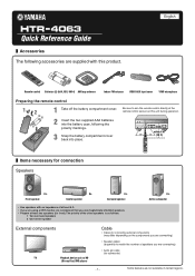 Yamaha HTR-4063 Quick Reference Guide