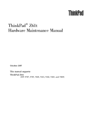 Lenovo ThinkPad Z61t Hardware Maintenance Manual