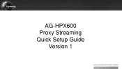 Panasonic AG-HPX600PJB AG-HPX600 Wireless Quick Setup Guide
