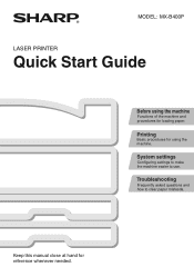 Sharp MX-B400P Quick Start Guide