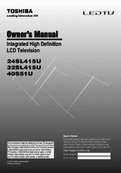Toshiba 40S51U Owners Manual