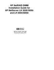 HP LH6000r HP NetRAID DIMM Installation Guide