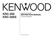 Kenwood KRC-266S User Manual