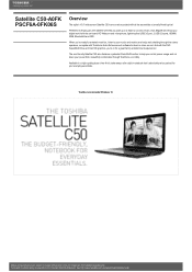 Toshiba Satellite C50 PSCF6A-0FK06S Detailed Specs for Satellite C50 PSCF6A-0FK06S AU/NZ; English