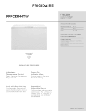 Frigidaire FFFC13M4TW Product Specifications Sheet