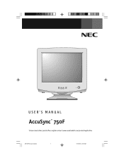 NEC AS750F-BK AccuSync 750F User's Manual