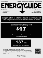 Avanti CF24Q0W Energy Guide Label