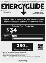 Dacor DRR30 Energy Guide - US