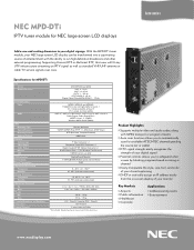 NEC P461-TMX4 MPD-DTi Specification Brochure