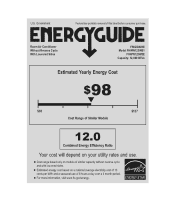 Frigidaire FHWW123WBE Energy Guide
