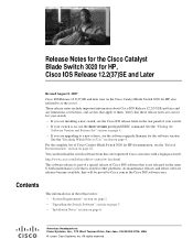 HP Cisco Catalyst Blade Switch 3020 Release Notes for the Cisco Catalyst Blade Switch 3020 for HP, Cisco IOS Release 12.2(37)SE and later