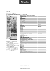 Miele K 2611 Vi Product sheet