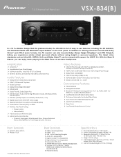 Pioneer VSX-834 Product Sheet