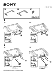 Sony KDL-32R300B Table-Top Stand Assembly Instructions